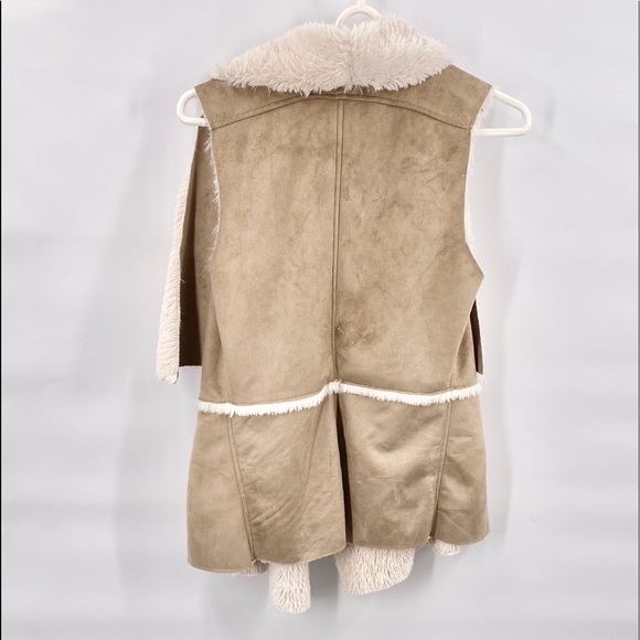 Quinn Faux Suede Waterfall Collar Vest S - Picture 4 of 13